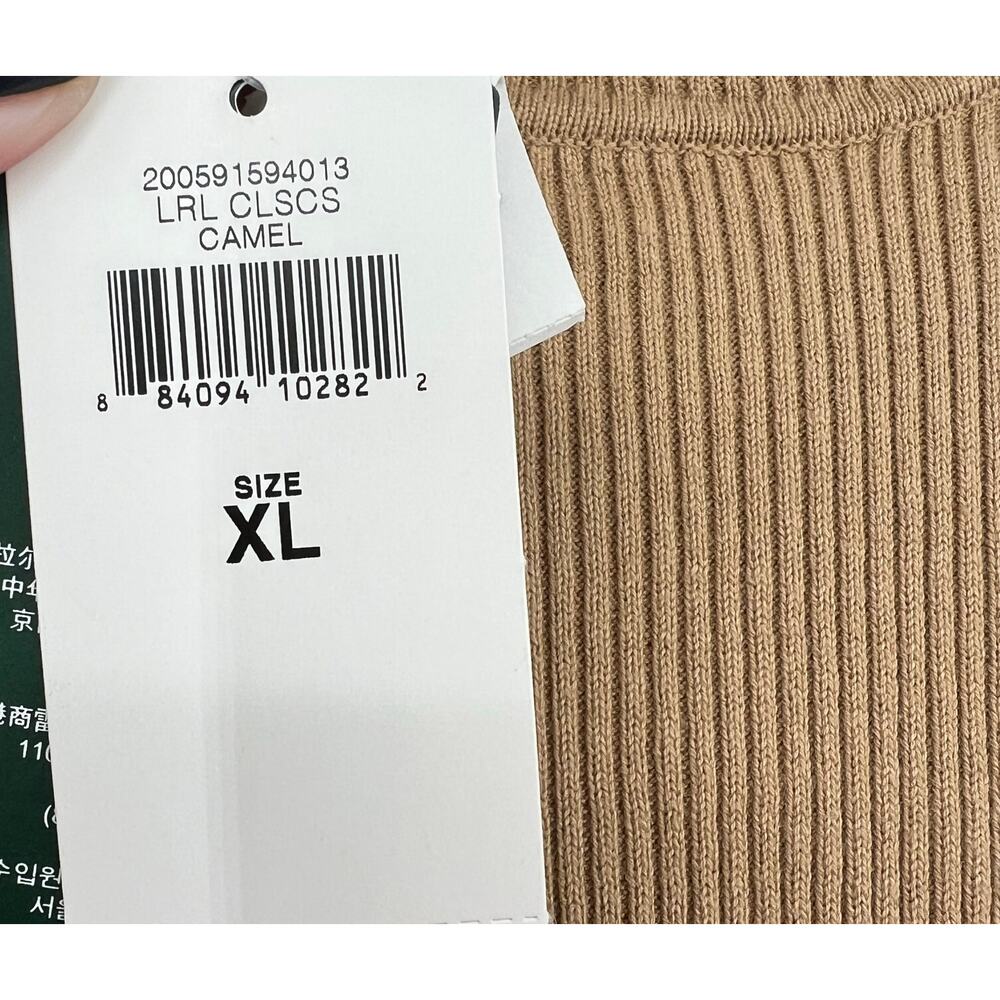 NEW Lauren Ralph Lauren sweater classic long sleeve ribbed camel turtleneck XL - Picture 7 of 9
